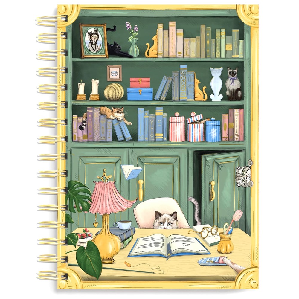 Cat Library Spiral Notebook